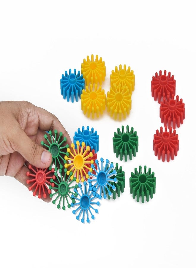 TOODLES 20-Piece Assorted Color Plastic Circle Star Links by TOODLES - Ideal for Creative Play and Craft Projects Circle Shape (Disgn-2) - Image 5